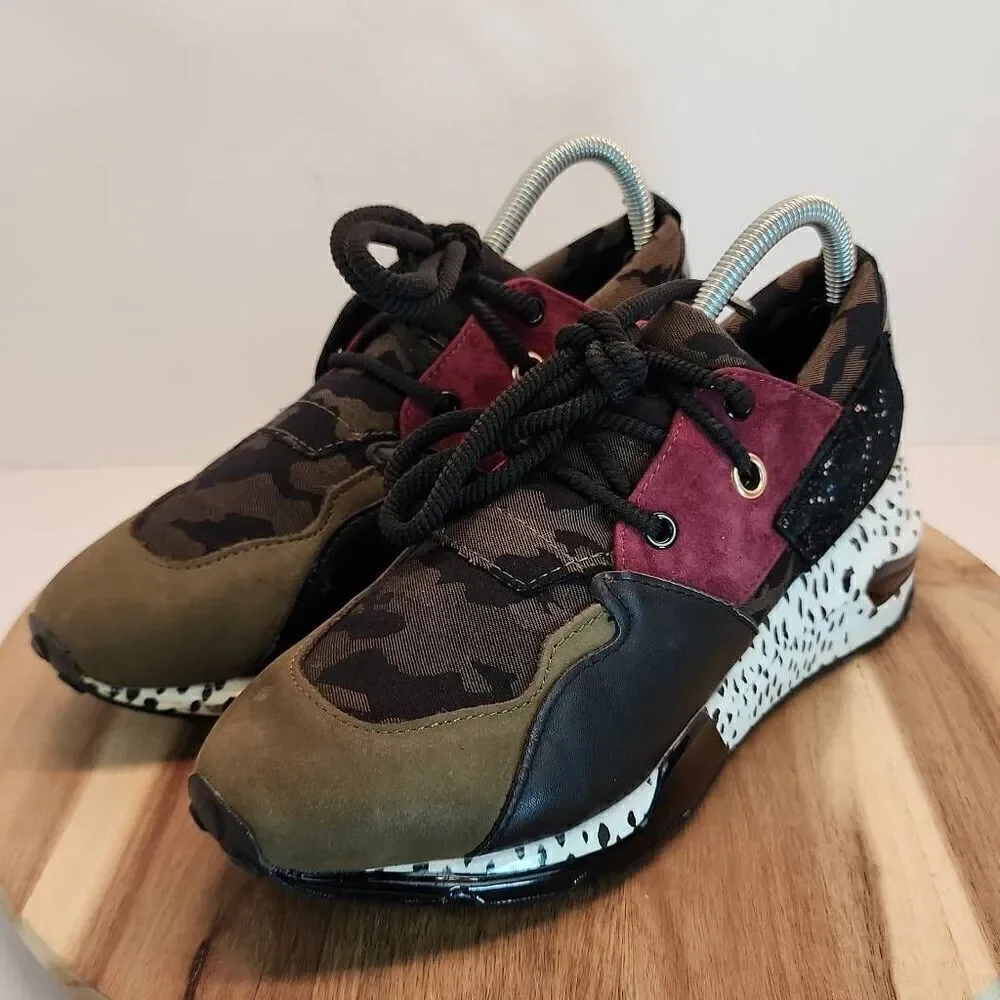 Steve Madden Cliff Sneakers Women's Size 8.5 Olive Multicolor/Camo
